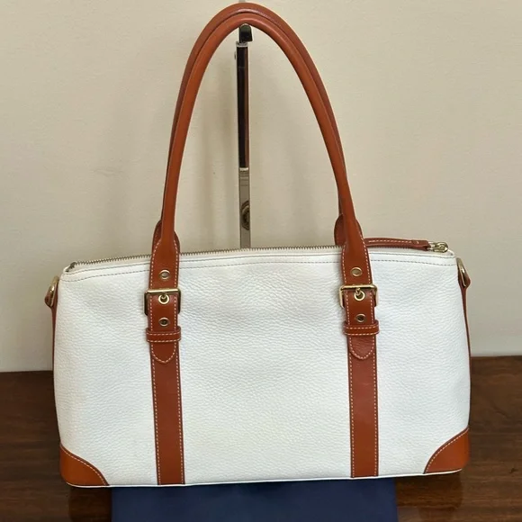 Dooney & Bourke Winter White and Tan Satchel w/Coin Pouch - Picture 9 of 14